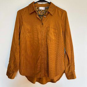 Anthropologie corduroy shirt - mustard size 2
